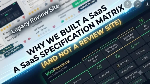 Why WebPopulous Built a SaaS Specification Matrix (And Not a Review Site)